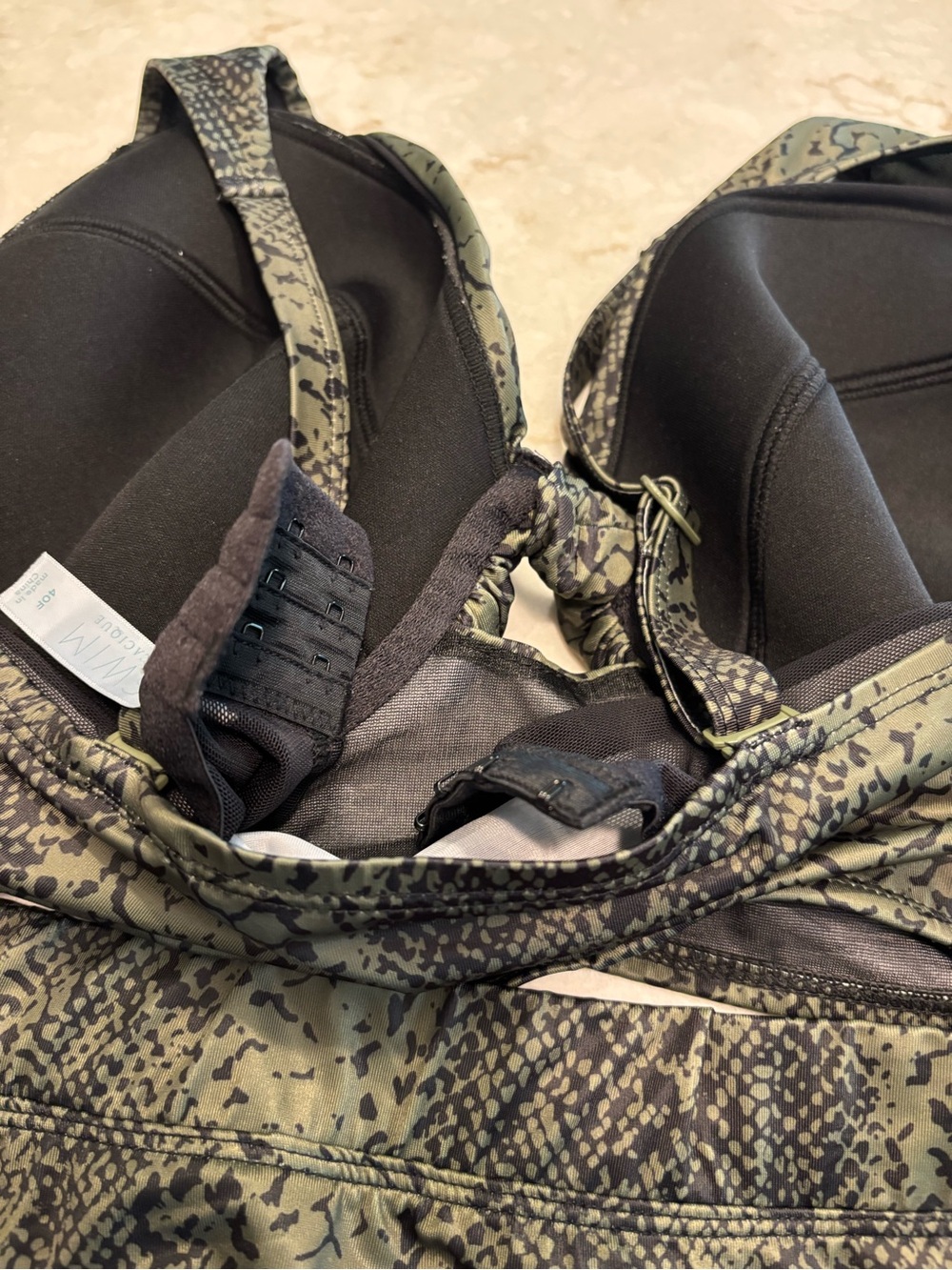 Lane Bryant Cacique Olive Snakeskin Bikini - Top 40F/Bottom 18 - Picture 11 of 12